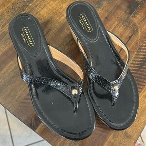 Black Coach platform sandals size 8 1/2 B